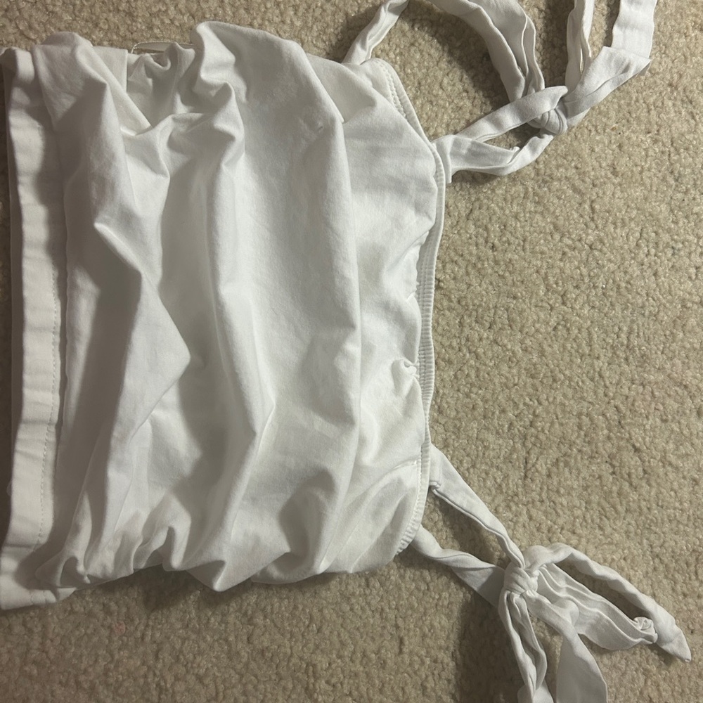 White Ruched Tank Top